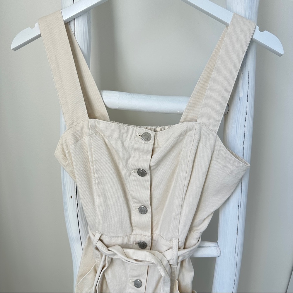 Habitual Cream Denim Sleeveless Buttoned Sundress Size Small - Picture 6 of 15